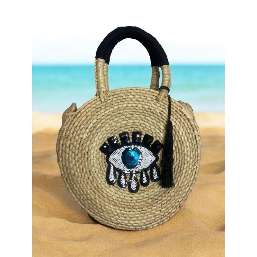By Del Rio New Evil aEye Straw bag